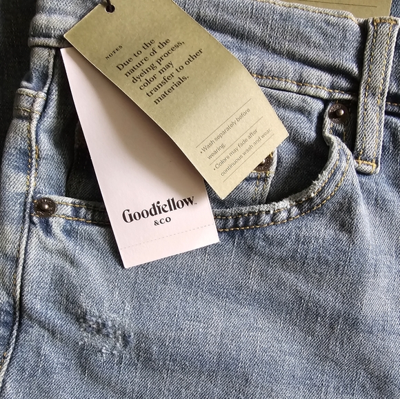 Goodfellow & Co Men's Slim Fit Hemp Robson Distressed Blue Denim Jeans - Picture 6 of 12